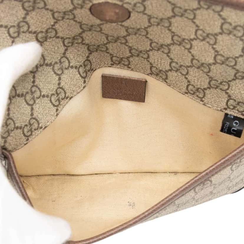 Gucci GG Supreme Web Neo Vintage Belt Bag Brown Canvas Good condition - Model View