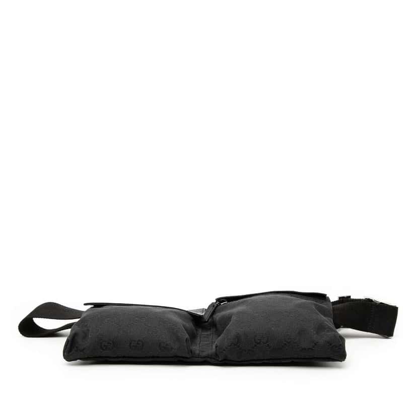 Gucci GG Canvas Double Pocket Belt Bag Black Canvas Very good condition - Inside View