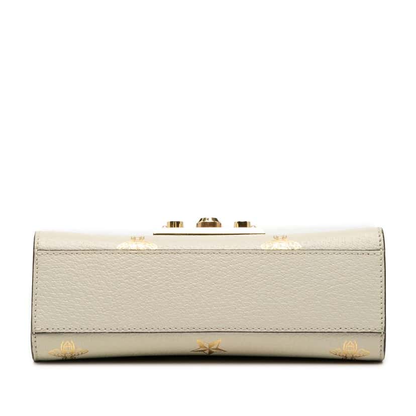 Gucci Small Leather Bee Star Padlock Crossbody White Leather Very good condition - Inside View