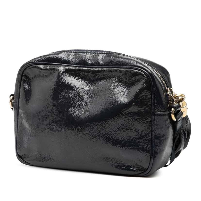 Gucci Patent Soho Disco Crossbody Blue Leather Good condition - Back View