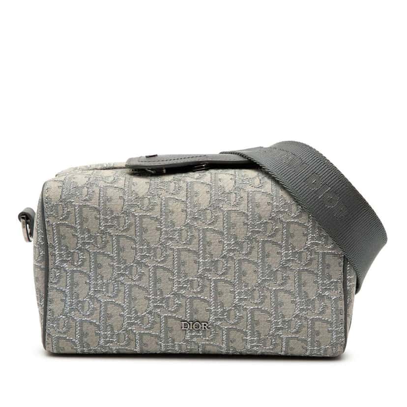 Dior Oblique Canvas Lingot 22 Bag Grey Canvas Good condition - Front View