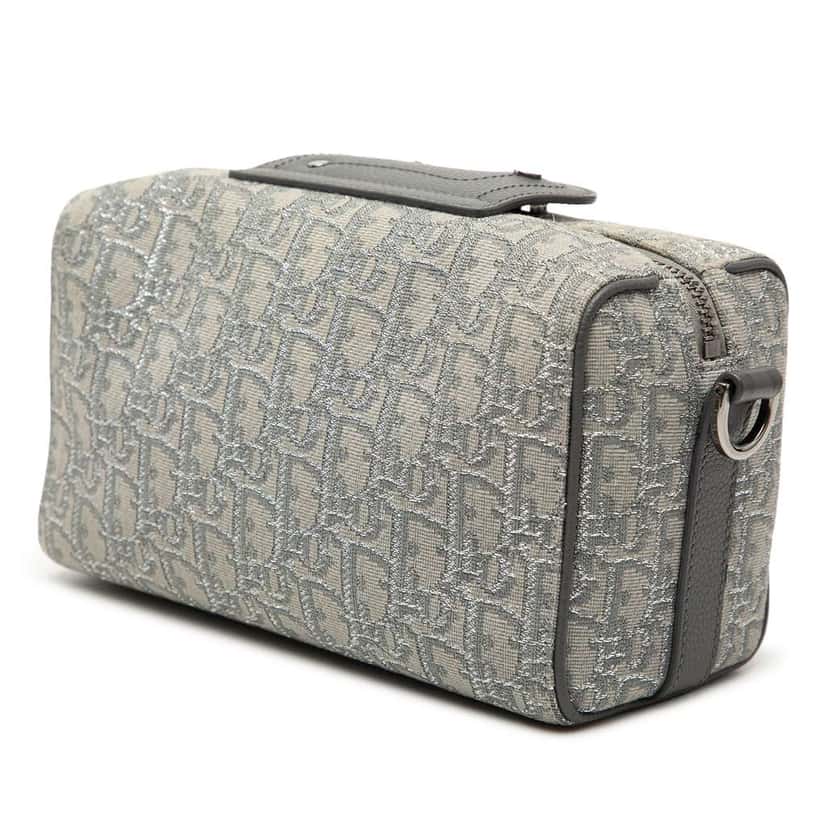 Dior Oblique Canvas Lingot 22 Bag Grey Canvas Good condition - Back View