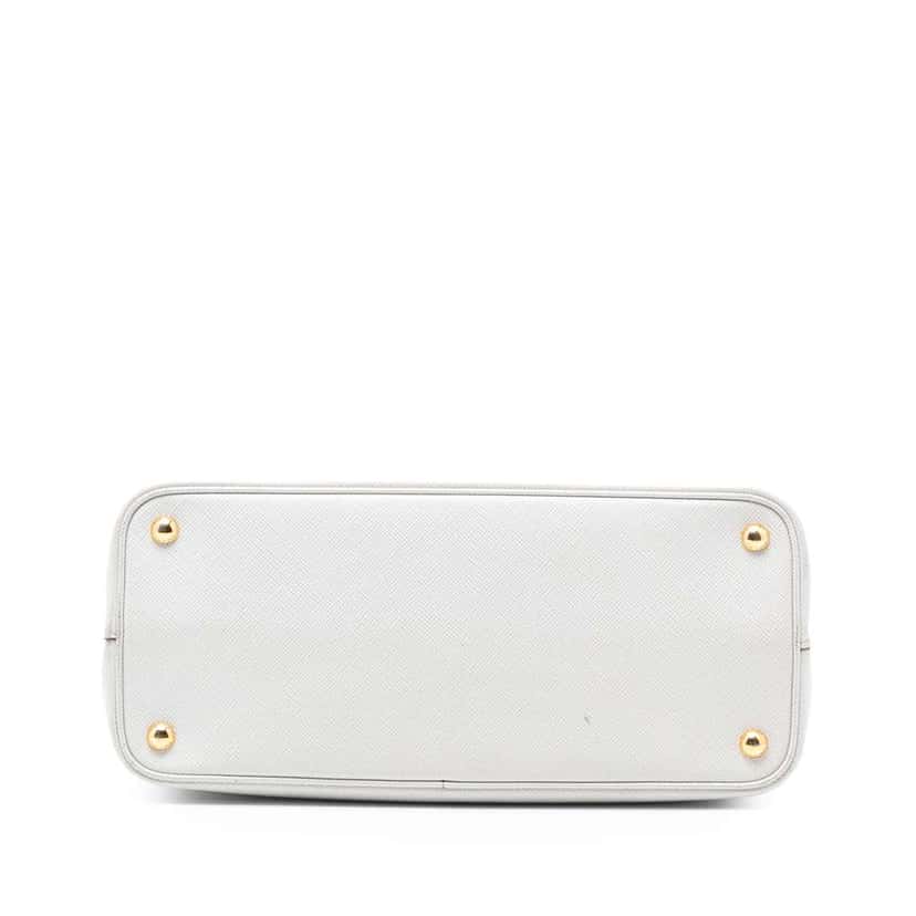 Prada Medium Bicolor Saffiano Cuir Double Satchel White Leather Very good condition - Inside View