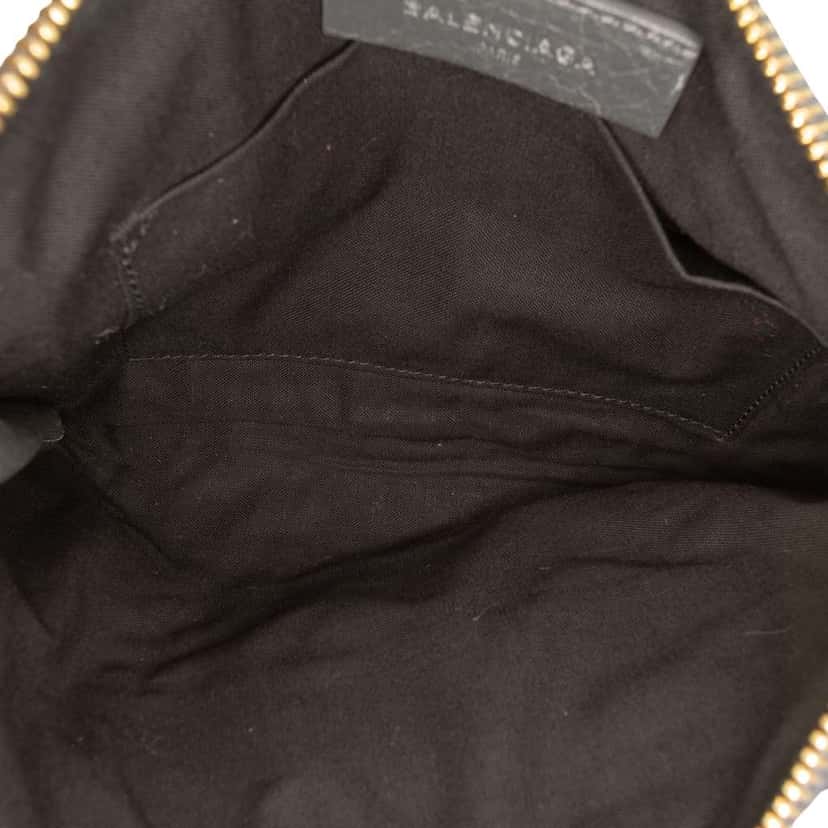 Balenciaga Lambskin Motocross Giant 12 Zip Around Flat Clutch Grey Leather Very good condition - Model View