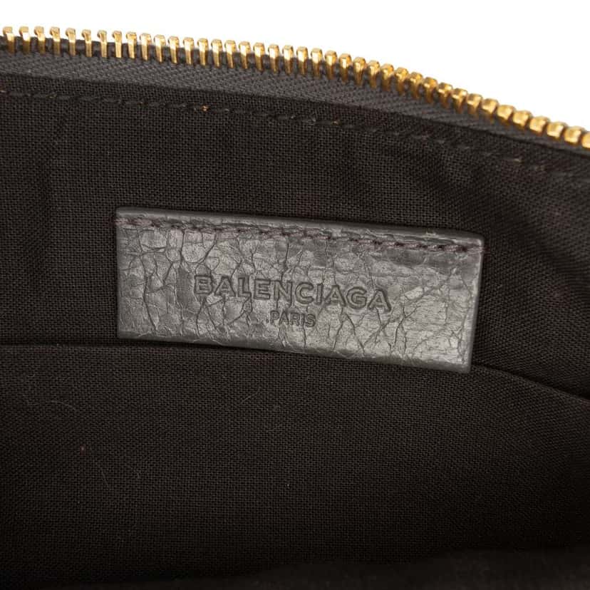 Balenciaga Lambskin Motocross Giant 12 Zip Around Flat Clutch Grey Leather Very good condition - Box View