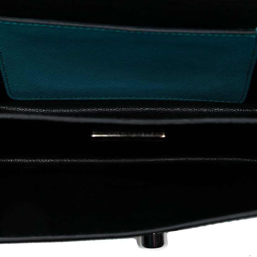 Prada Saffiano Lux Sound Lock Satchel Blue Leather Very good condition - Model View