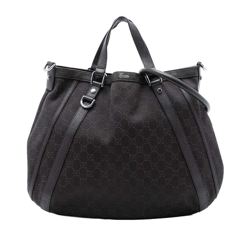 Gucci GG Denim Abbey D Ring Satchel Brown Denim Very good condition - Front View