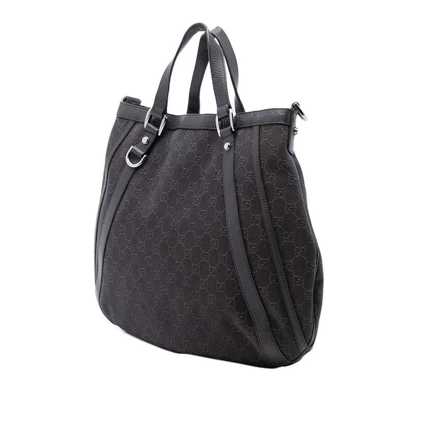 Gucci GG Denim Abbey D Ring Satchel Brown Denim Very good condition - Back View