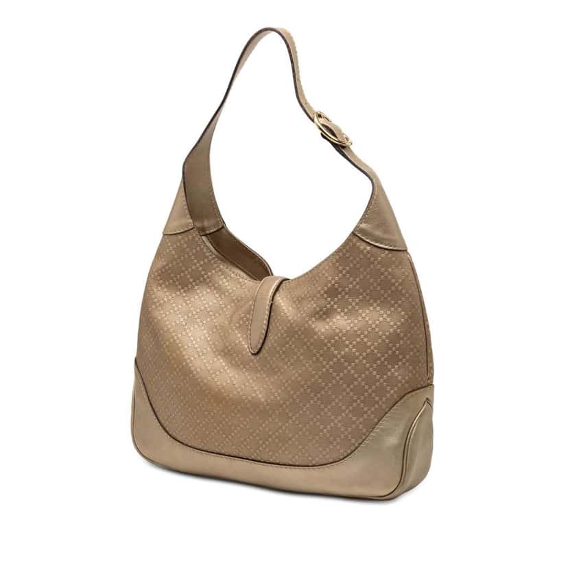 Gucci Diamante Leather Jackie O Bouvier Shoulder Bag Gold Leather Very good condition - Back View