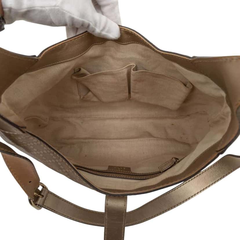 Gucci Diamante Leather Jackie O Bouvier Shoulder Bag Gold Leather Very good condition - Model View