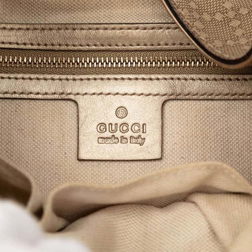 Gucci Diamante Leather Jackie O Bouvier Shoulder Bag Gold Leather Very good condition - Box View