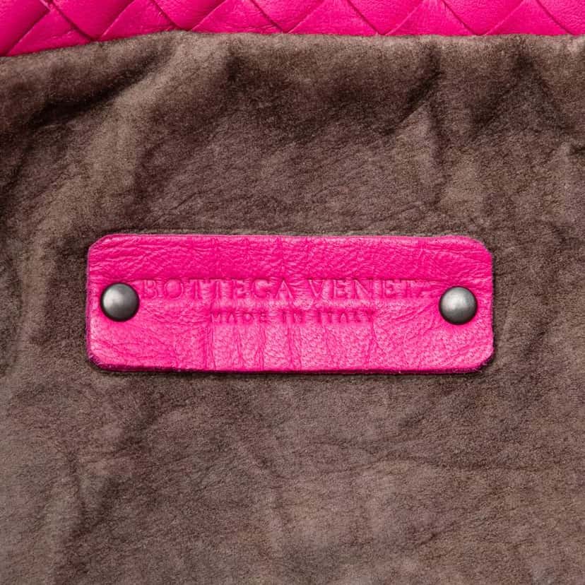 Bottega Veneta Nappa Intrecciato Fold Over Tote Pink Leather Very good condition - Box View