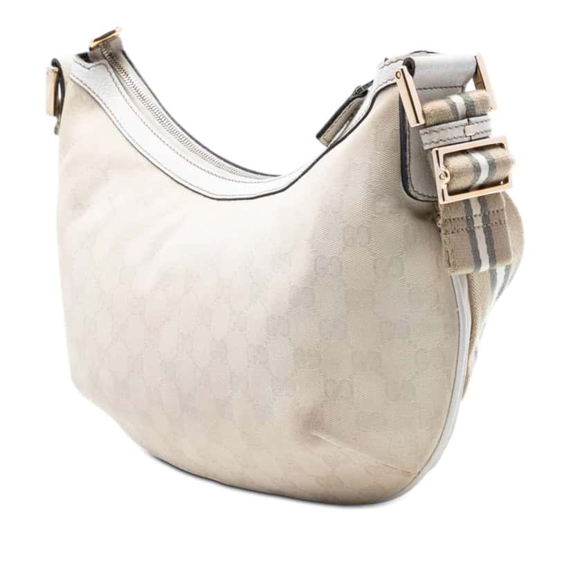 Gucci GG Canvas Web Crossbody White Canvas Very good condition - Back View