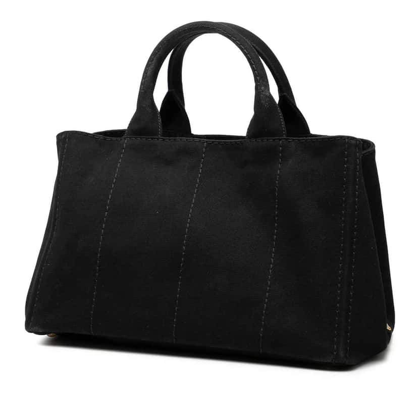 Prada Canvas Canapa Logo Satchel Black Canvas Very good condition - Back View