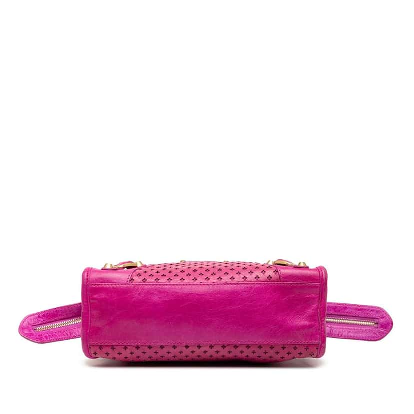 Balenciaga Mini Lambskin Motocross Stadio Laser Cut Cross Classic City Satchel Pink Leather Very good condition - Inside View