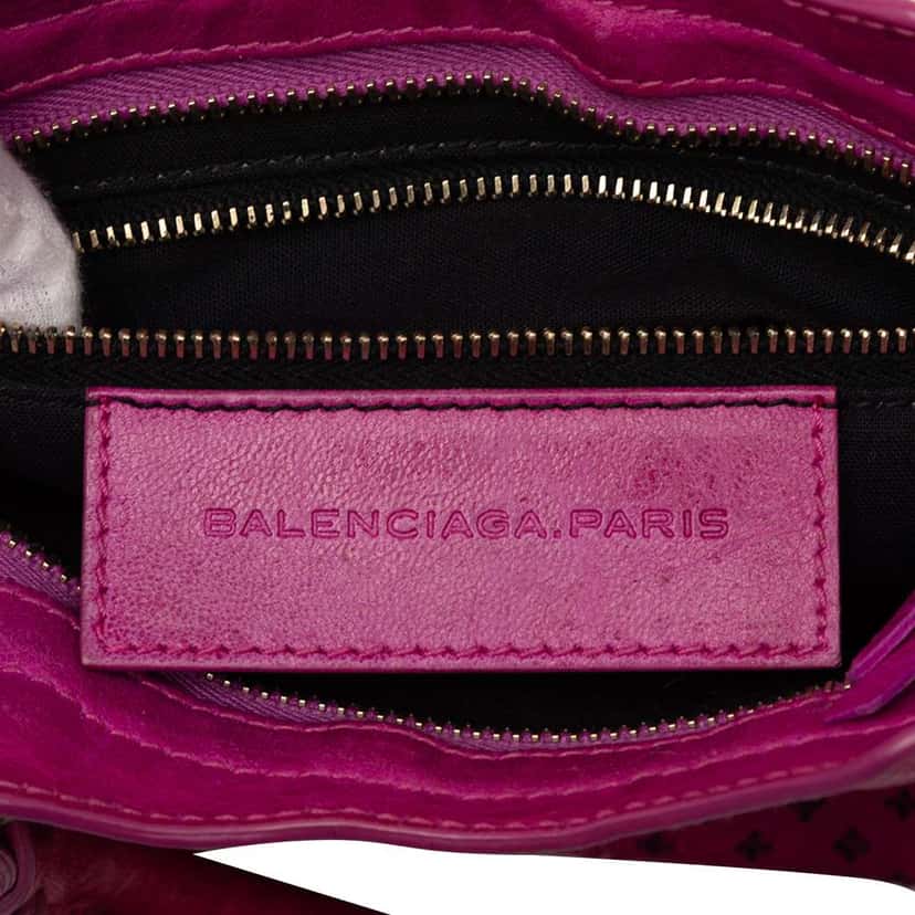 Balenciaga Mini Lambskin Motocross Stadio Laser Cut Cross Classic City Satchel Pink Leather Very good condition - Box View
