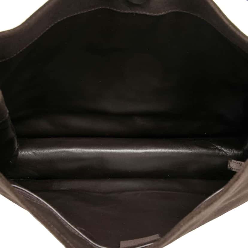 Gucci Suede Shoulder Bag Brown Leather Good condition - Model View