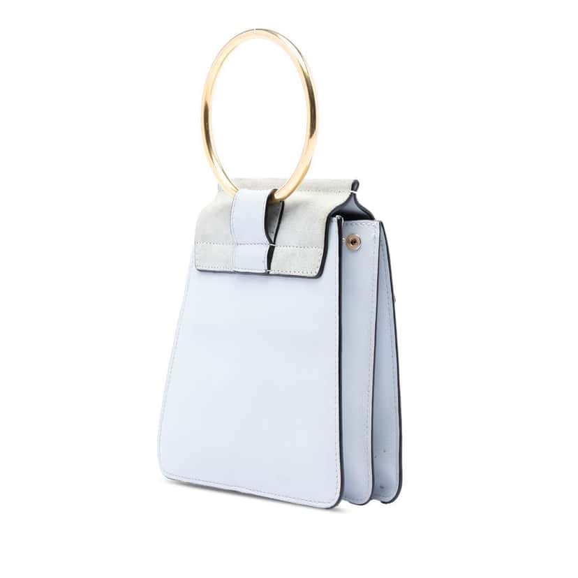 Chloé Mini Calfskin and Suede Faye Bracelet Bag Grey Leather Very good condition - Back View