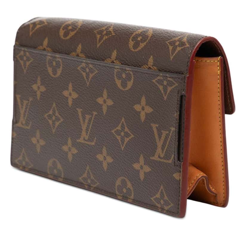 Louis Vuitton Monogram S Lock Belt Pouch MM Brown Very good condition - Back View
