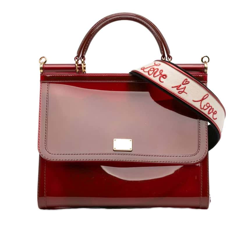Dolce & Gabbana Medium PVC Miss Sicily Satchel Red Good condition - Front View