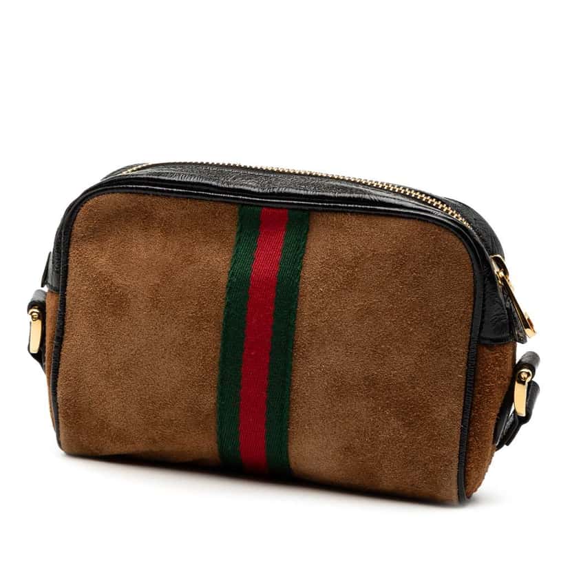 Gucci Mini Suede Ophidia Crossbody Brown Leather Very good condition - Back View