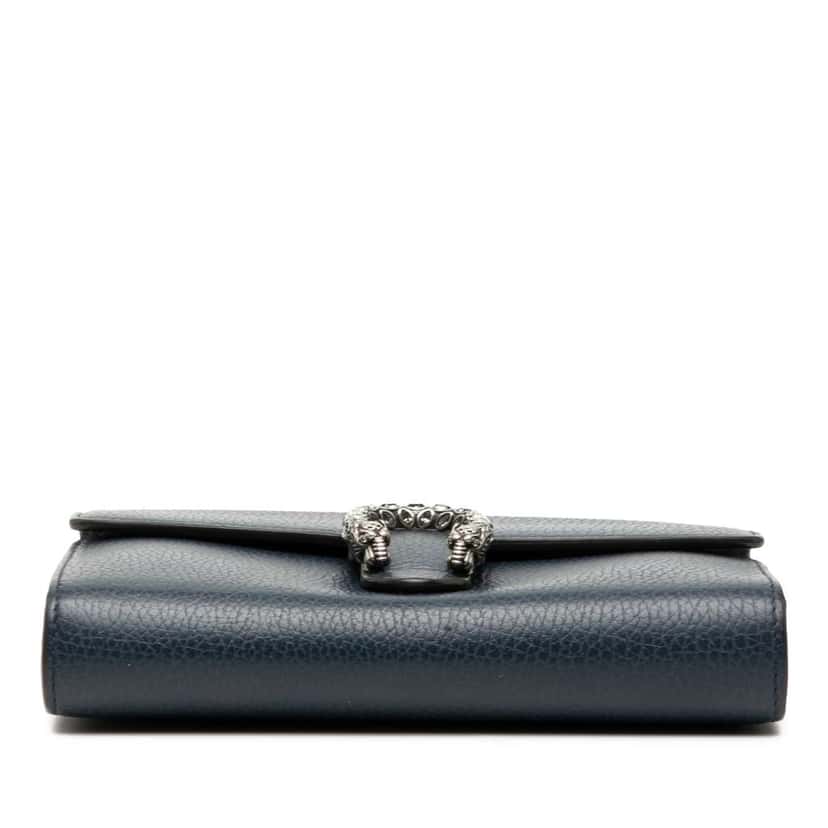 Gucci Mini Leather Dionysus Wallet on Chain Blue Leather Very good condition - Inside View