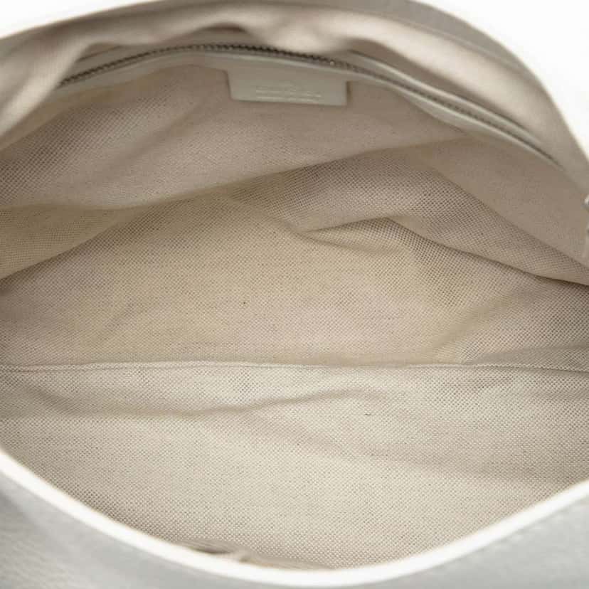 Gucci Large Calfskin Techno Horsebit Satchel White Leather Good condition - Model View