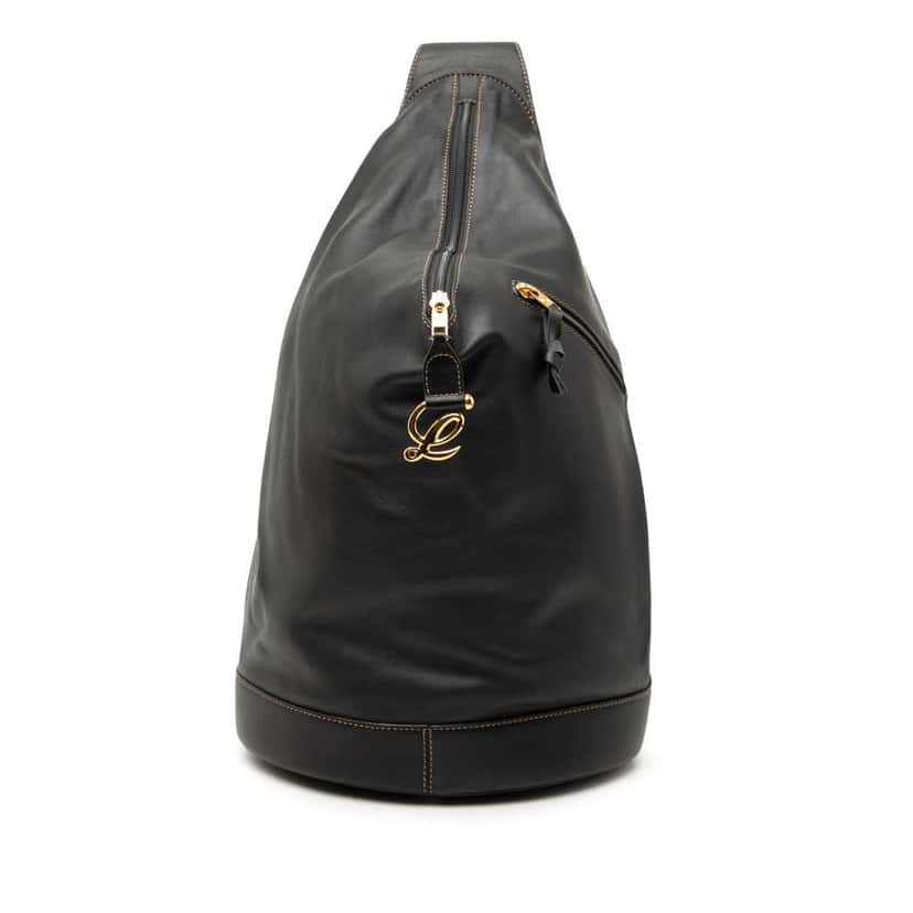 Loewe Leather Anton Sling Bag Black Leather Very good condition - Front View