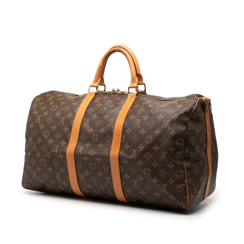 Louis Vuitton Monogram Keepall Bandouliere 50 Brown Good condition - Back View