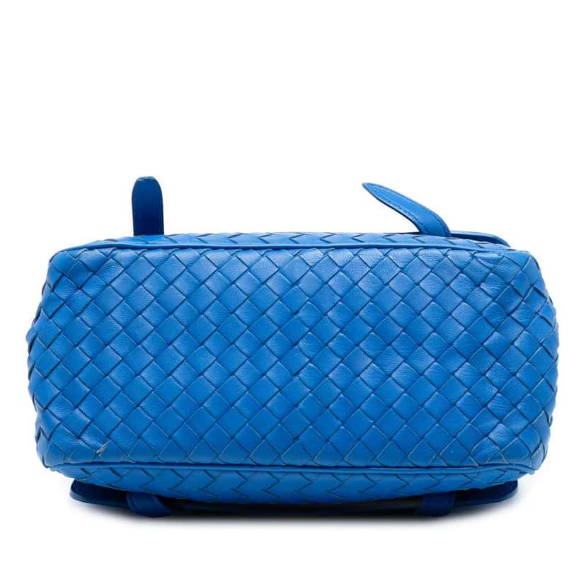 Bottega Veneta Nappa Intrecciato Messenger Bag Blue Leather Very good condition - Inside View