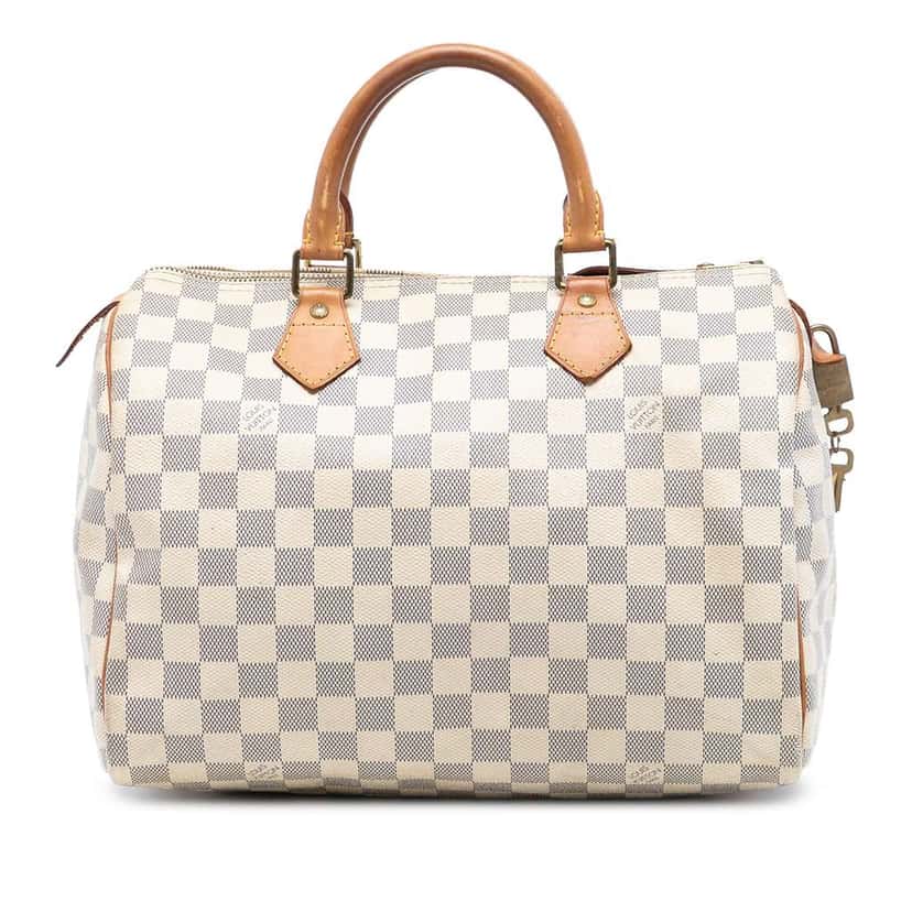 Louis Vuitton Damier Azur Speedy 30 White Very good condition - Front View