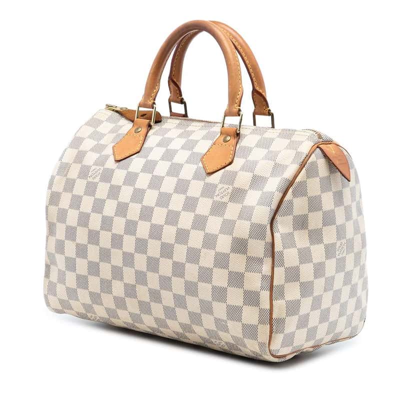 Louis Vuitton Damier Azur Speedy 30 White Very good condition - Back View