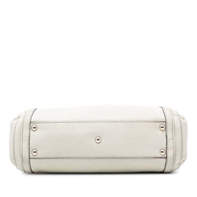 Gucci Pebbled Calfskin Bella Satchel White Leather Very good condition - Inside View