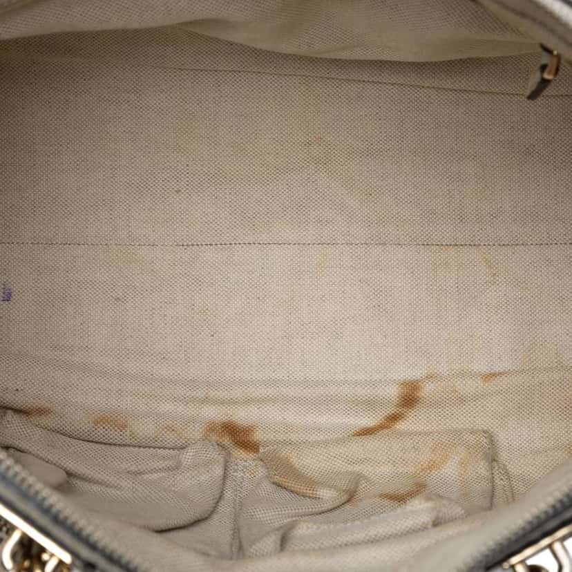 Gucci Pebbled Calfskin Bella Satchel White Leather Very good condition - Model View