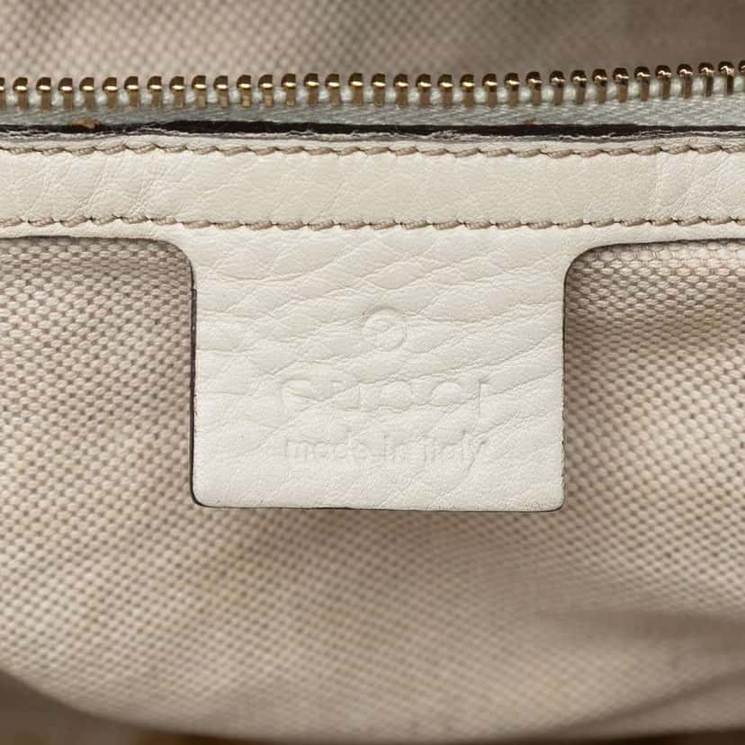 Gucci Pebbled Calfskin Bella Satchel White Leather Very good condition - Box View