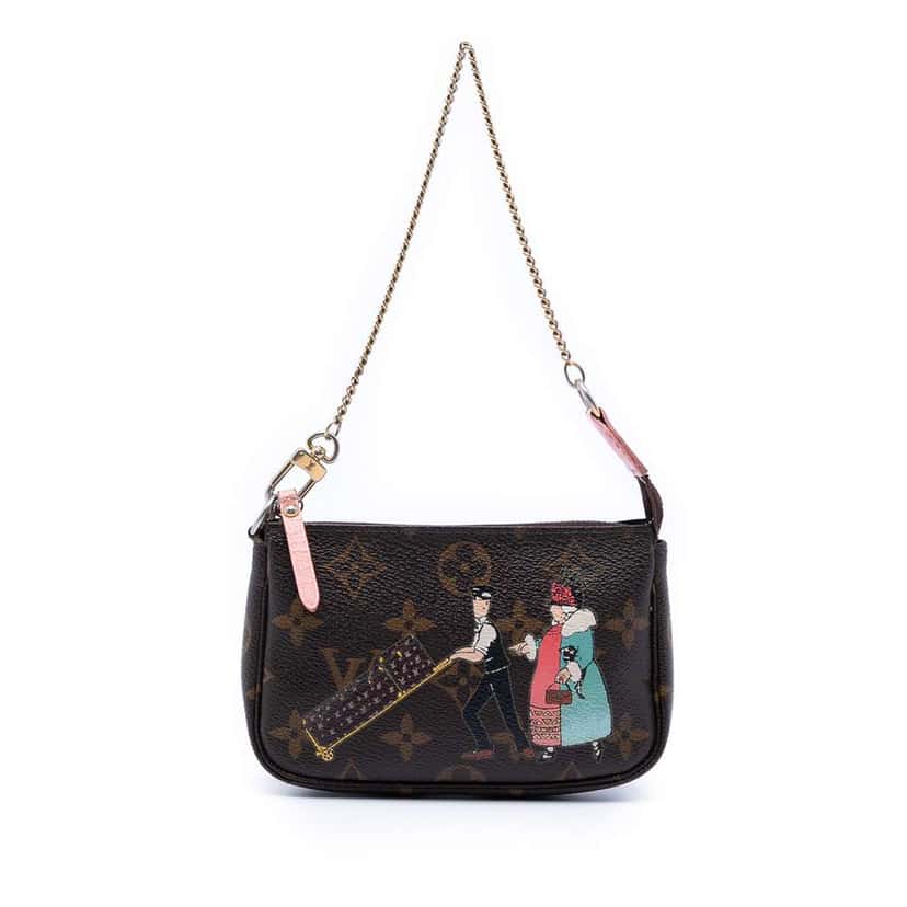 Louis Vuitton Monogram Illustre Mini Pochette Accessories Brown Very good condition - Front View