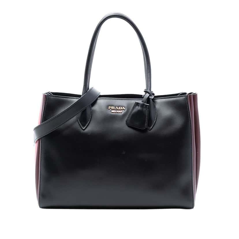 Prada City Calf Bibliotheque Satchel Black Leather Very good condition - Front View