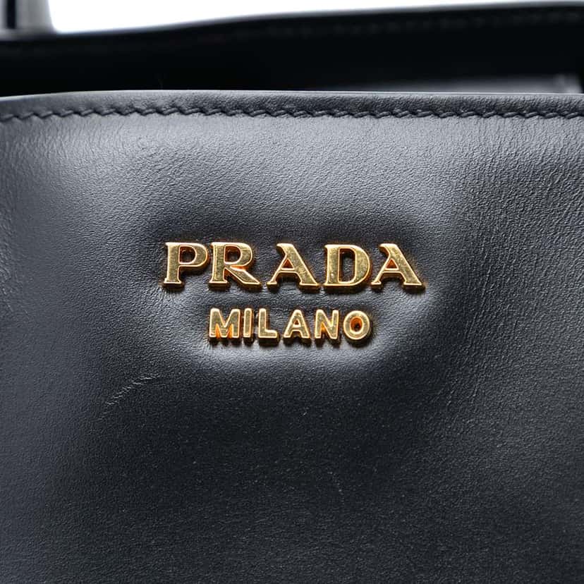 Prada City Calf Bibliotheque Satchel Black Leather Very good condition - Box View