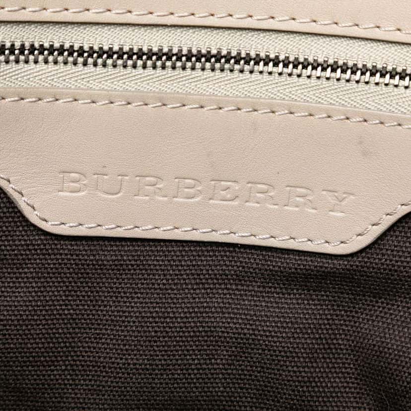Burberry Smoked Check Coated Canvas Handbag Brown Canvas Very good condition - Box View