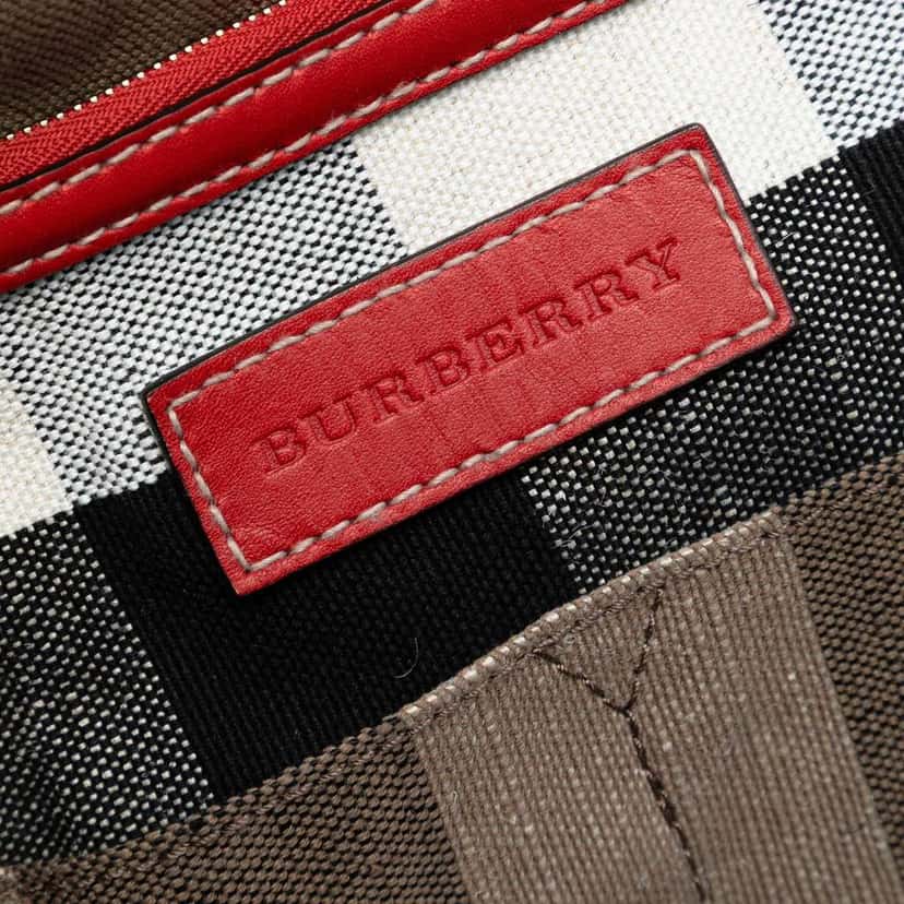 Burberry Medium Mega Check Canvas Ashby Bucket Bag Brown Canvas Very good condition - Box View