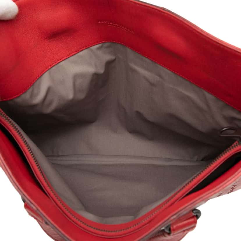 Bottega Veneta Nappa Intrecciato Briefcase Red Leather Very good condition - Model View