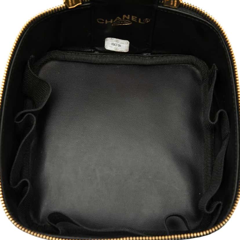 Chanel CC Caviar Vanity Case Black Leather Very good condition - Model View