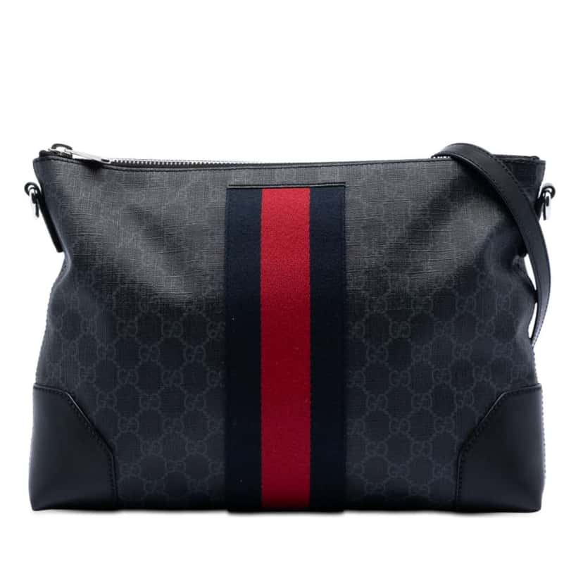 Gucci GG Supreme Web Crossbody Black Canvas Very good condition - Front View