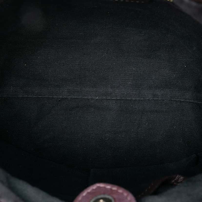 Burberry House Check Canvas and Calfskin Little Crush Crossbody Red Leather Very good condition - Model View