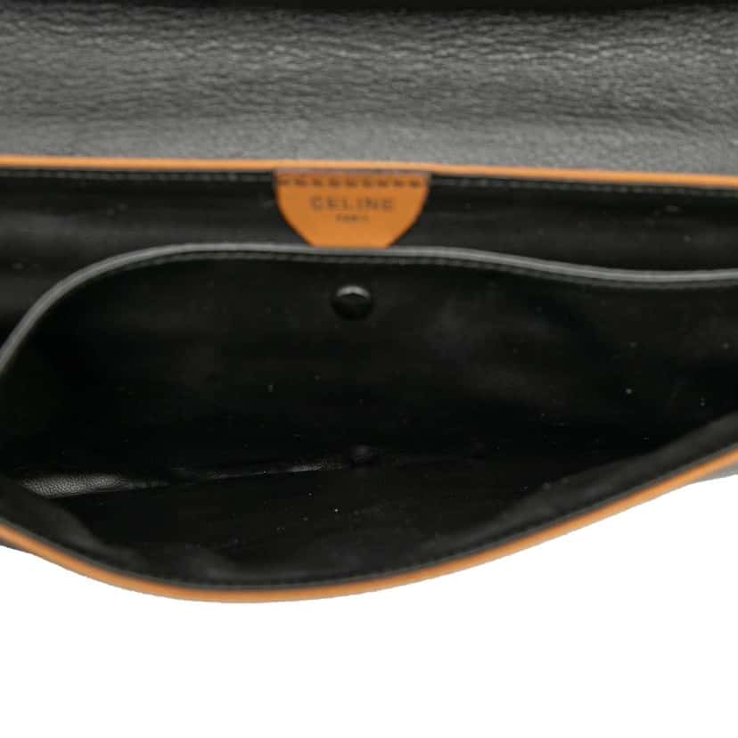 Celine Leather Carriage Clutch Black Leather Very good condition - Model View