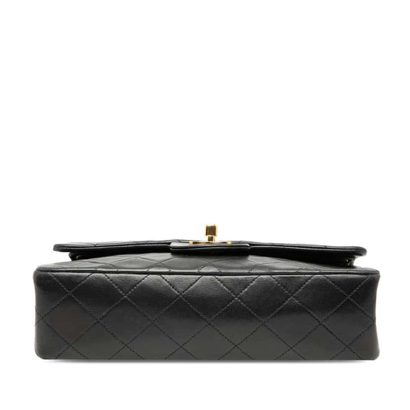 Chanel Small Classic Lambskin Double Flap Black Leather Very good condition - Inside View