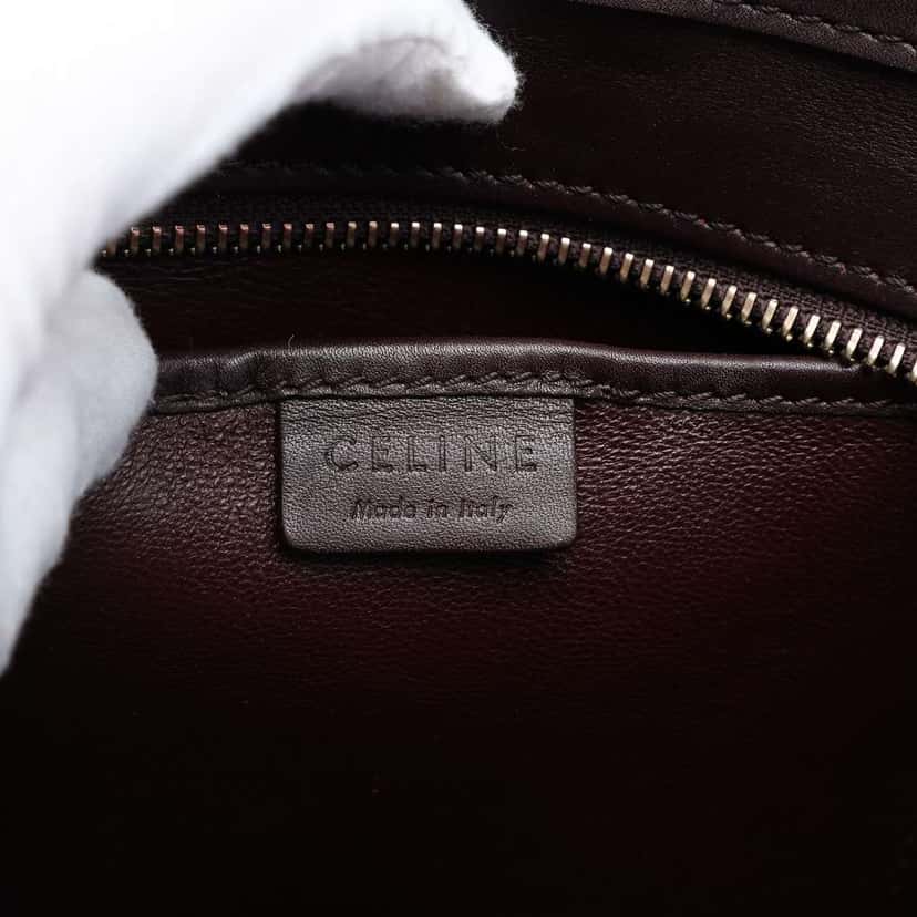 Celine Nano Tricolor Calfskin and Suede Luggage Tote Brown Leather Good condition - Box View