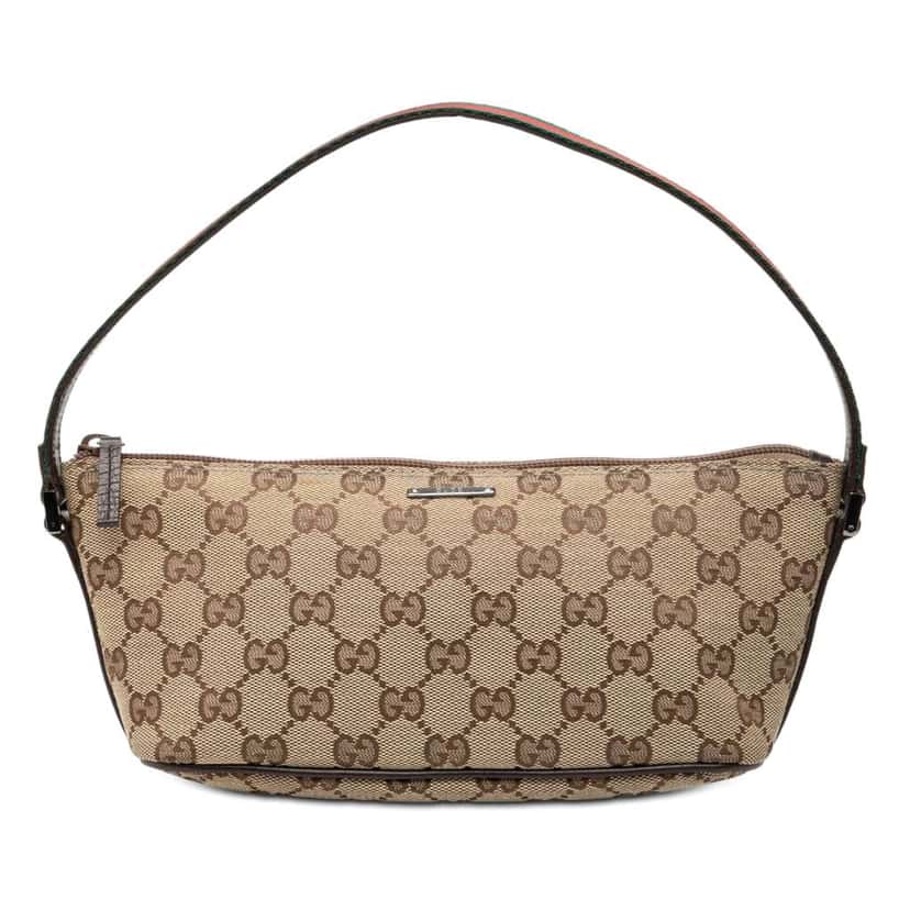 Gucci GG Canvas Web Boat Brown Canvas Good condition - Front View