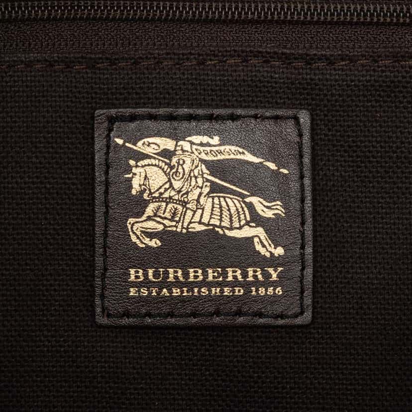 Burberry Haymarket Check Coated Canvas Tote Brown Canvas Good condition - Box View