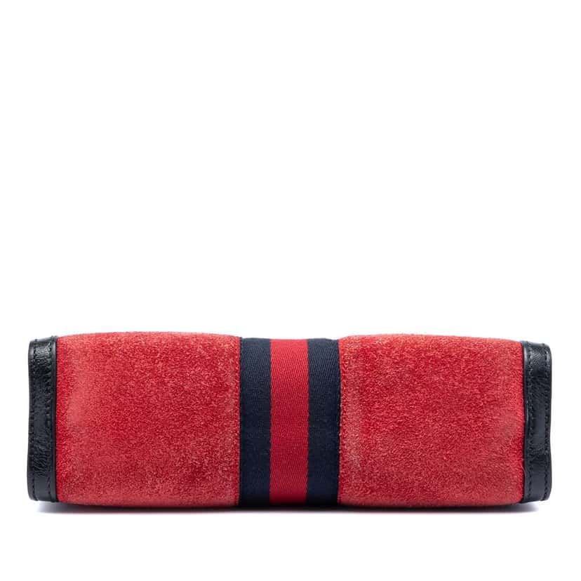 Gucci Small Suede Ophidia Chain Crossbody Red Leather Very good condition - Inside View